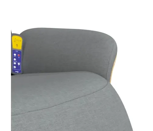 Masāžas Krēsls Ar Kāju Balstu, Gaiši Pelēks Audums Vidaxl