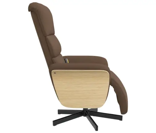 Masāžas Krēsls Ar Kāju Balstu, Atgāžams, Brūns Audums Vidaxl