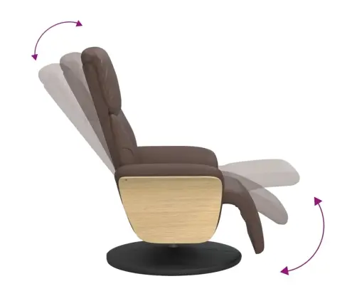 Atpūtas Krēsls Ar Kāju Balstu, Atgāžams, Brūns Mākslīgā Āda Vidaxl