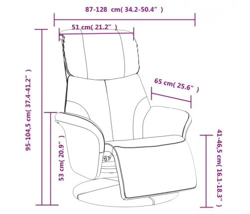 Atpūtas Krēsls Ar Kāju Balstu, Atgāžams, Brūns Mākslīgā Āda Vidaxl