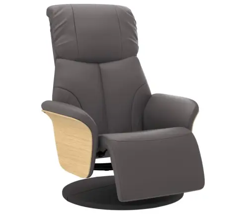 Atpūtas Krēsls Ar Kāju Balstu, Atgāžams, Pelēka Mākslīgā Āda Vidaxl