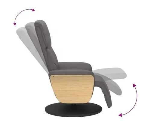 Atpūtas Krēsls Ar Kāju Balstu, Atgāžams, Pelēka Mākslīgā Āda Vidaxl