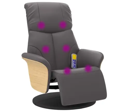 Masāžas Krēsls Ar Kāju Balstu, Atgāžams, Pelēka Mākslīgā Āda Vidaxl Masāžas Krēsls Ar Kāju Balstu, Atgāžams, Pelēka Mākslīgā Āda Vidaxl