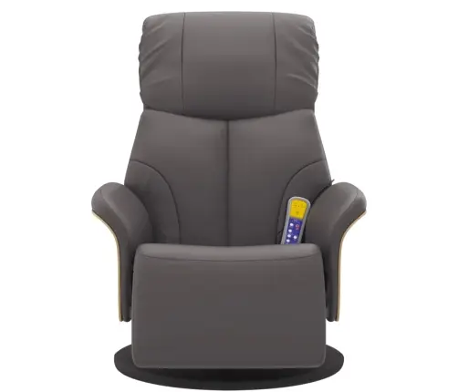 Masāžas Krēsls Ar Kāju Balstu, Atgāžams, Pelēka Mākslīgā Āda Vidaxl Masāžas Krēsls Ar Kāju Balstu, Atgāžams, Pelēka Mākslīgā Āda Vidaxl