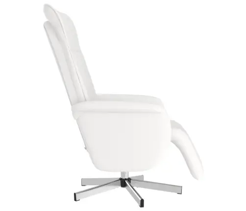 Atpūtas Krēsls Ar Kāju Balstu, Atgāžams, Balta Mākslīgā Āda Vidaxl