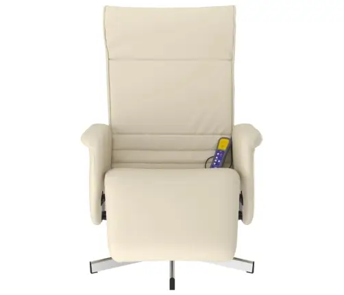 Masāžas Krēsls Ar Kāju Balstu, Atgāžams, Bēša Mākslīgā Āda Vidaxl