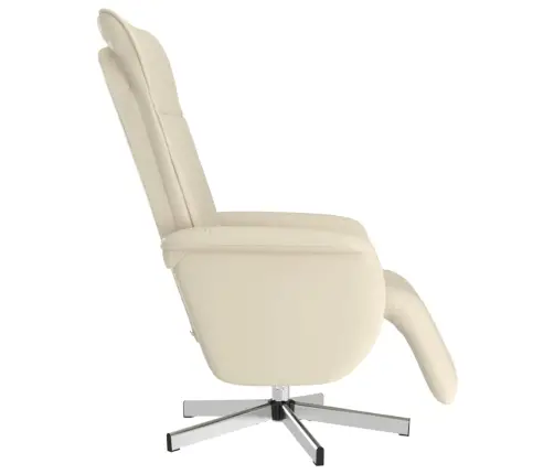 Masāžas Krēsls Ar Kāju Balstu, Atgāžams, Bēša Mākslīgā Āda Vidaxl