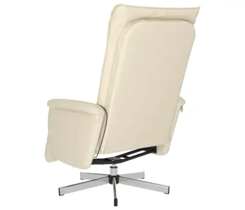 Masāžas Krēsls Ar Kāju Balstu, Atgāžams, Bēša Mākslīgā Āda Vidaxl