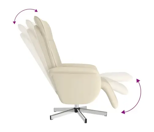 Masāžas Krēsls Ar Kāju Balstu, Atgāžams, Bēša Mākslīgā Āda Vidaxl