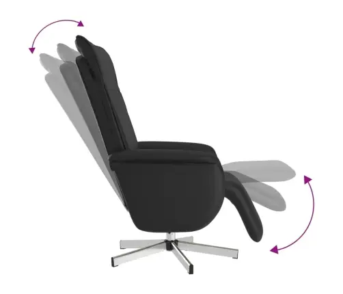 Masāžas Krēsls Ar Kāju Balstu, Atgāžams, Melna Mākslīgā Āda Vidaxl