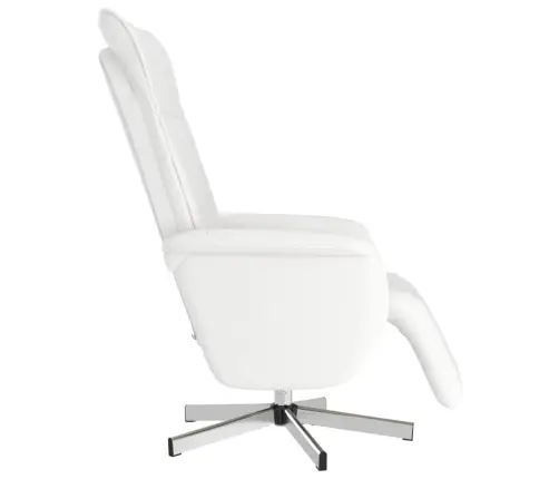 Masāžas Krēsls Ar Kāju Balstu, Atgāžams, Balta Mākslīgā Āda Vidaxl