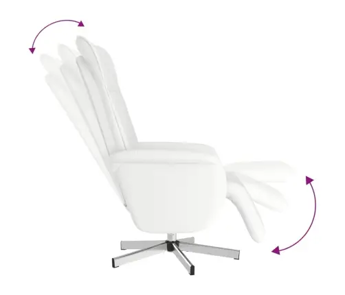 Masāžas Krēsls Ar Kāju Balstu, Atgāžams, Balta Mākslīgā Āda Vidaxl