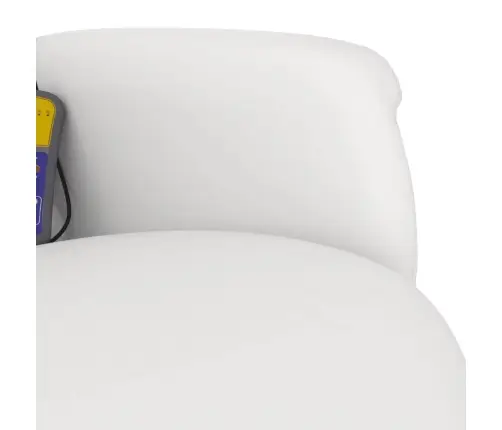 Masāžas Krēsls Ar Kāju Balstu, Atgāžams, Balta Mākslīgā Āda Vidaxl