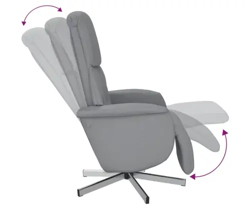 Atlošiama Kėdė Su Pakoja, Šviesiai Pilkos Spalvos, Audinys