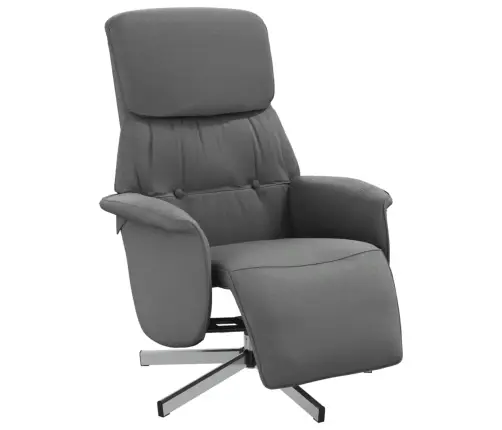 Krēsls Ar Kāju Balstu, Atgāžams, Tumši Pelēks Audums Vidaxl