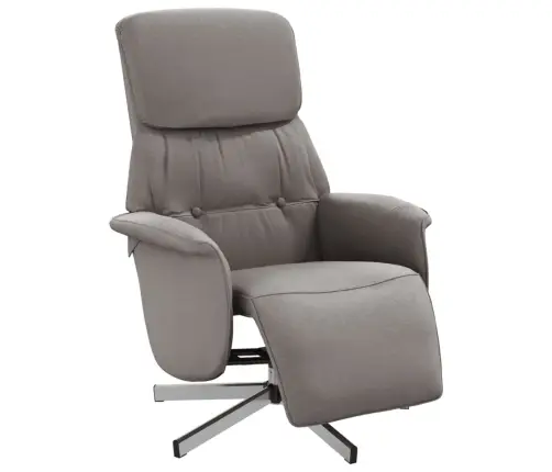 Krēsls Ar Kāju Balstu, Atgāžams, Pelēkbrūns Audums Vidaxl Krēsls Ar Kāju Balstu, Atgāžams, Pelēkbrūns Audums Vidaxl