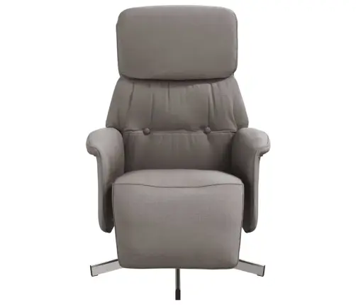 Krēsls Ar Kāju Balstu, Atgāžams, Pelēkbrūns Audums Vidaxl Krēsls Ar Kāju Balstu, Atgāžams, Pelēkbrūns Audums Vidaxl