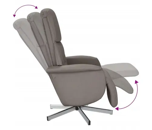 Krēsls Ar Kāju Balstu, Atgāžams, Pelēkbrūns Audums Vidaxl Krēsls Ar Kāju Balstu, Atgāžams, Pelēkbrūns Audums Vidaxl