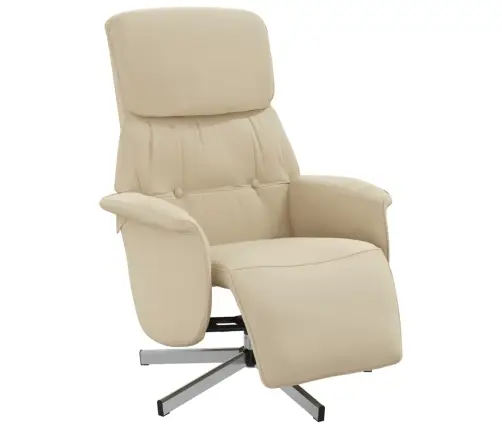 Atlošiama Kėdė Su Pakoja, Kreminės Spalvos, Audinys