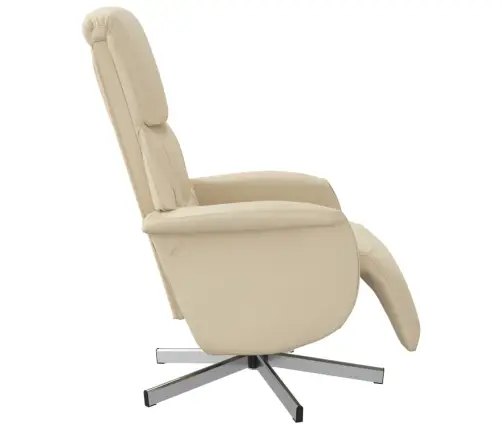 Atlošiama Kėdė Su Pakoja, Kreminės Spalvos, Audinys