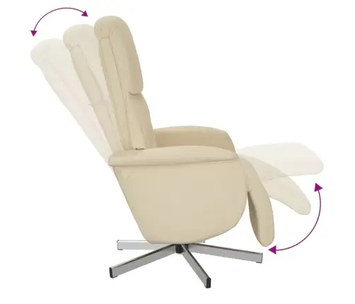 Atlošiama Kėdė Su Pakoja, Kreminės Spalvos, Audinys