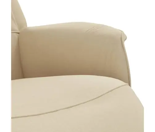 Atlošiama Kėdė Su Pakoja, Kreminės Spalvos, Audinys