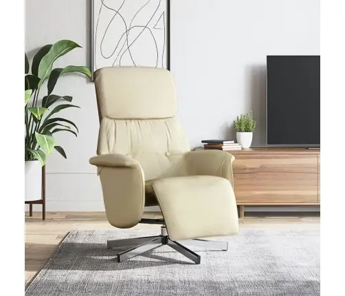 Atlošiama Kėdė Su Pakoja, Kreminės Spalvos, Audinys