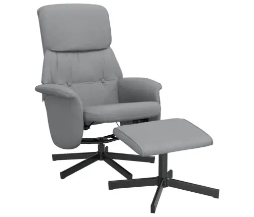 Atlošiama Kėdė Su Pakoja, Šviesiai Pilkos Spalvos, Audinys