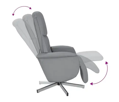 Masāžas Krēsls Ar Kāju Balstu, Gaiši Pelēks Audums Vidaxl