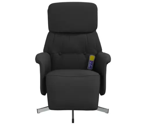 Atlošiama Masažinė Kėdė Su Pakoja, Juodos Spalvos, Audinys