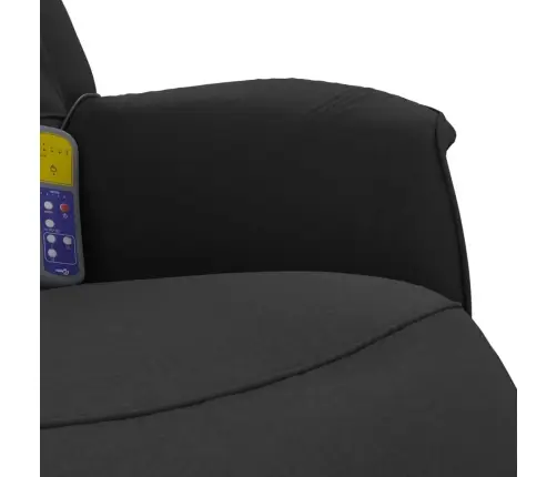 Atlošiama Masažinė Kėdė Su Pakoja, Juodos Spalvos, Audinys