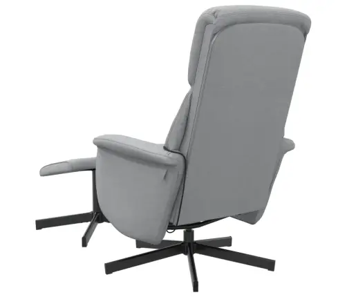 Masāžas Krēsls Ar Kāju Balstu, Atgāžams, Gaiši Pelēks Audums Vidaxl