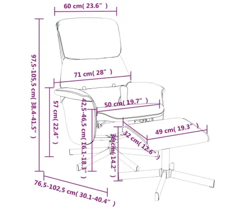 Masāžas Krēsls Ar Kāju Balstu, Atgāžams, Tumši Pelēks Audums Vidaxl