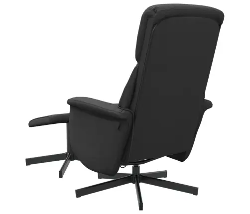 Masāžas Krēsls Ar Kāju Balstu, Atgāžams, Melns Audums Vidaxl