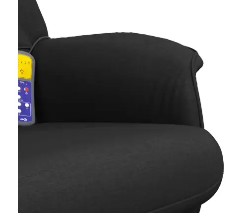 Masāžas Krēsls Ar Kāju Balstu, Atgāžams, Melns Audums Vidaxl