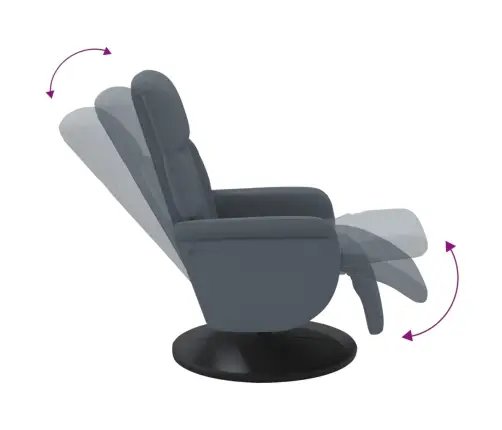 Atpūtas Krēsls Ar Kāju Balstu, Tumši Pelēks Samts Vidaxl