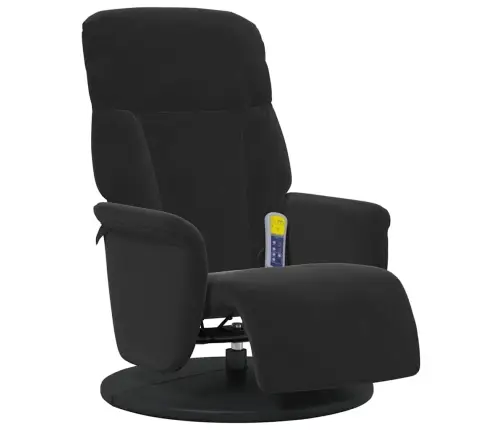 Masāžas Krēsls Ar Kāju Balstu, Atgāžams, Melns Samts Vidaxl