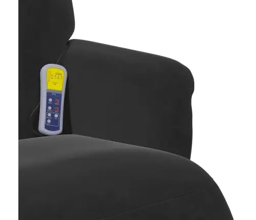 Masāžas Krēsls Ar Kāju Balstu, Atgāžams, Melns Samts Vidaxl