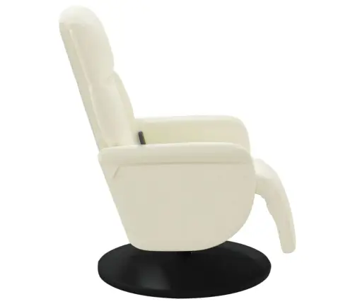 Masāžas Krēsls Ar Kāju Balstu, Atgāžams, Krēmkrāsas Samts Vidaxl