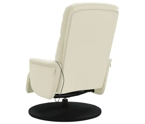 Masāžas Krēsls Ar Kāju Balstu, Atgāžams, Krēmkrāsas Samts Vidaxl