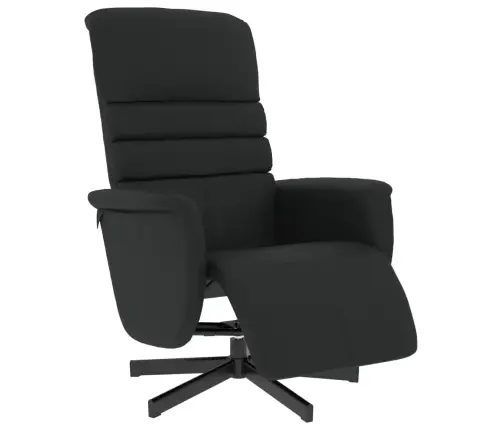 Atlošiama Kėdė Su Pakoja, Juodos Spalvos, Dirbtinė Oda