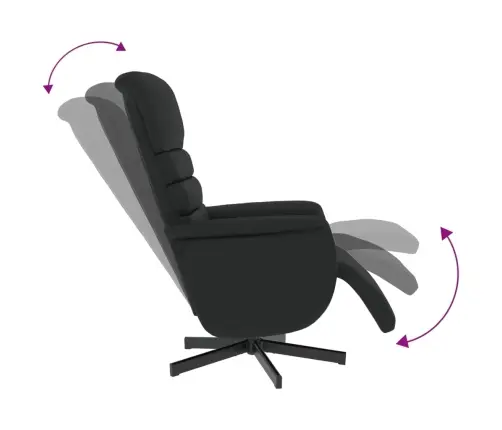 Atlošiama Kėdė Su Pakoja, Juodos Spalvos, Dirbtinė Oda