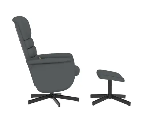 Masāžas Krēsls Ar Kāju Soliņu, Atgāžams, Pelēka Mākslīgā Āda Vidaxl