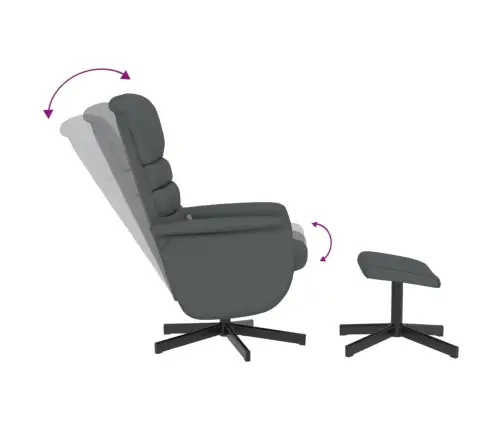 Masāžas Krēsls Ar Kāju Soliņu, Atgāžams, Pelēka Mākslīgā Āda Vidaxl