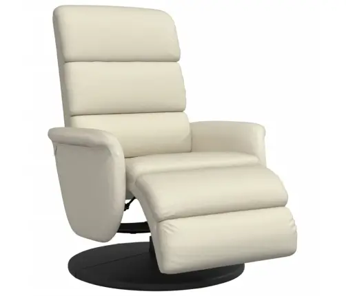 Atpūtas Krēsls Ar Kāju Balstu, Atgāžams, Bēša Mākslīgā Āda Vidaxl