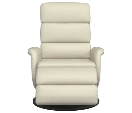 Atpūtas Krēsls Ar Kāju Balstu, Atgāžams, Bēša Mākslīgā Āda Vidaxl