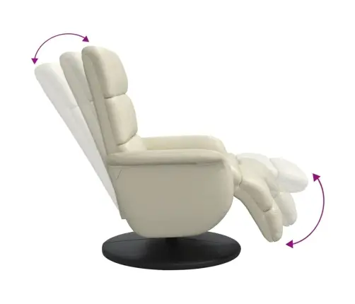 Atpūtas Krēsls Ar Kāju Balstu, Atgāžams, Bēša Mākslīgā Āda Vidaxl