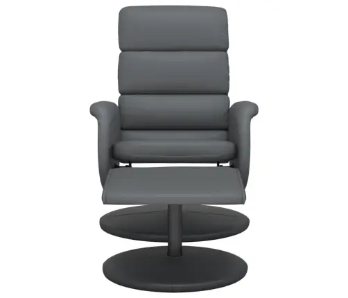 Atpūtas Krēsls Ar Kāju Soliņu, Atgāžams, Pelēka Mākslīgā Āda Vidaxl