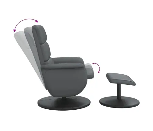 Atpūtas Krēsls Ar Kāju Soliņu, Atgāžams, Pelēka Mākslīgā Āda Vidaxl
