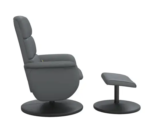 Masāžas Krēsls Ar Kāju Soliņu, Atgāžams, Pelēka Mākslīgā Āda Vidaxl